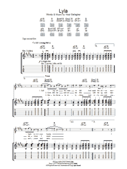 page one of Lyla (Guitar Tab)