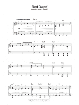 page one of Red Dwarf (Piano Solo)