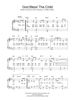 page one of God Bless' The Child (Piano, Vocal & Guitar Chords)