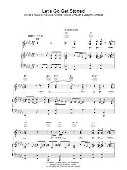 page one of Let's Go Get Stoned (Piano, Vocal & Guitar Chords)