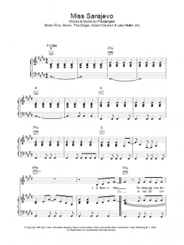 page one of Miss Sarajevo (Piano, Vocal & Guitar Chords)
