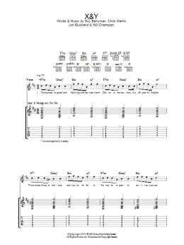 page one of X&Y (Guitar Tab)