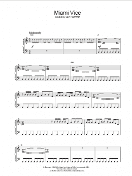page one of Theme from Miami Vice (Piano Solo)