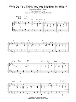page one of Who Do You Think You Are Kidding Mr. Hitler? (Piano Solo)