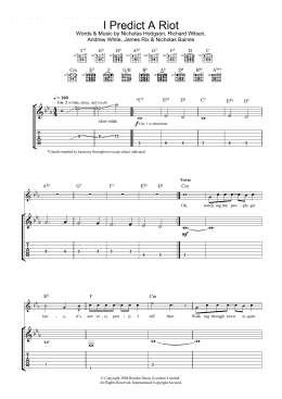 page one of I Predict A Riot (Guitar Tab)