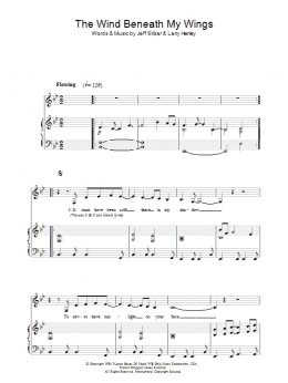 page one of The Wind Beneath My Wings (Piano, Vocal & Guitar Chords)