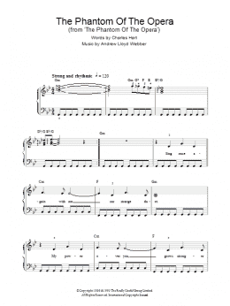 page one of The Phantom Of The Opera (Verse Only) (Easy Piano)