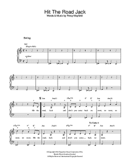 page one of Hit The Road Jack (Beginner Piano (Abridged))