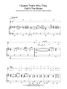 page one of I Guess That's Why They Call It The Blues (Piano, Vocal & Guitar Chords)