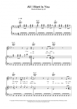 page one of All I Want Is You (Piano, Vocal & Guitar Chords)