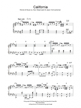 page one of California (theme from The OC) (Piano Solo)