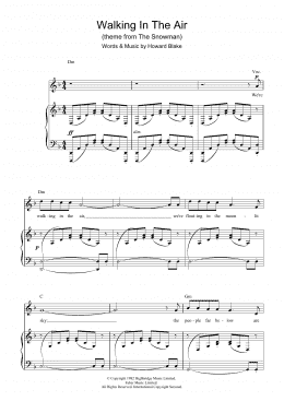 page one of Walking In The Air (theme from The Snowman) (Piano, Vocal & Guitar Chords)