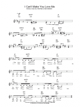 page one of I Can't Make You Love Me (Lead Sheet / Fake Book)