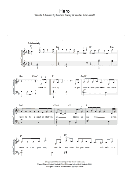page one of Hero (Piano, Vocal & Guitar Chords)
