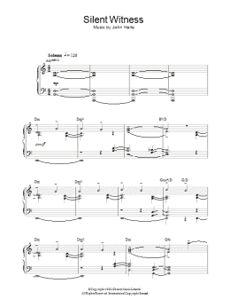 page one of Silent Witness (Piano Solo)