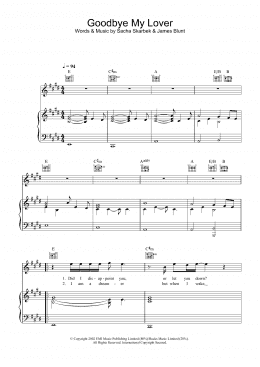 page one of Goodbye My Lover (Piano, Vocal & Guitar Chords)