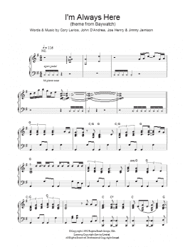 page one of I'm Always Here (theme from Baywatch) (Piano Solo)