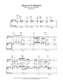 page one of Stuck In A Moment You Can't Get Out Of (Piano, Vocal & Guitar Chords)