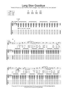 page one of Long Slow Goodbye (Guitar Tab)
