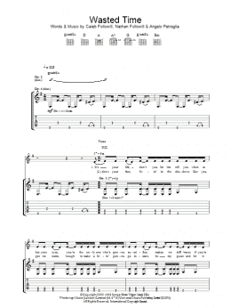 page one of Wasted Time (Guitar Tab)