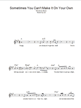 page one of Sometimes You Can't Make It On Your Own (Lead Sheet / Fake Book)
