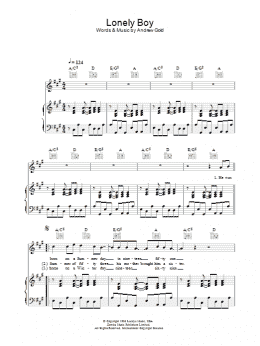page one of Lonely Boy (Piano, Vocal & Guitar Chords)