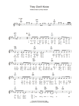 page one of They Don't Know (Lead Sheet / Fake Book)