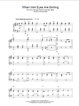 page one of When Irish Eyes Are Smiling (Piano Solo)