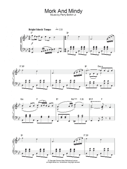 page one of Mork And Mindy (Piano Solo)