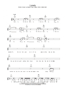 page one of Lonely (Lead Sheet / Fake Book)