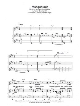 page one of Masquerade (from The Phantom Of The Opera) (Piano, Vocal & Guitar Chords)