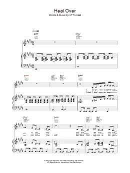 page one of Heal Over (Piano, Vocal & Guitar Chords)