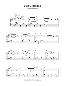 page one of Skye Boat Song (Piano Solo)