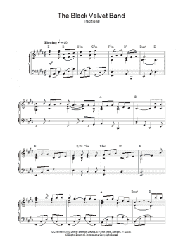 page one of The Black Velvet Band (Piano Solo)
