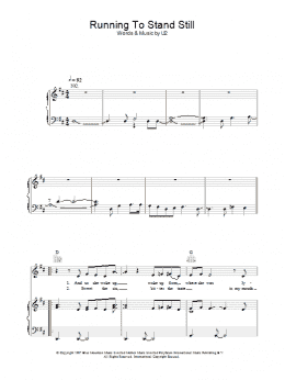 page one of Running To Stand Still (Piano, Vocal & Guitar Chords)