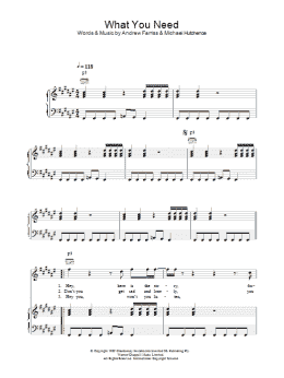 page one of What You Need (Piano, Vocal & Guitar Chords)