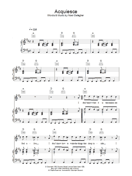 page one of Acquiesce (Piano, Vocal & Guitar Chords)