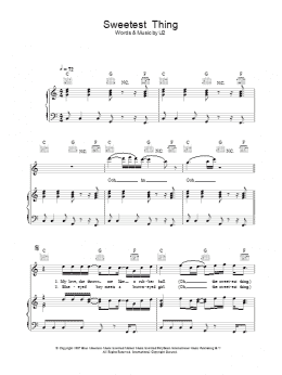 page one of Sweetest Thing (Piano, Vocal & Guitar Chords)