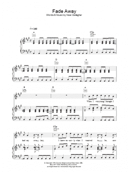 page one of Fade Away (Piano, Vocal & Guitar Chords)