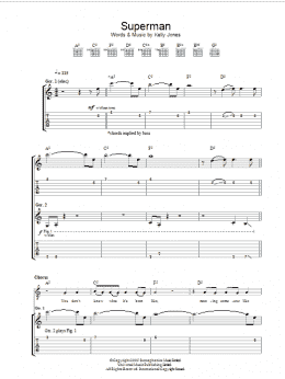 page one of Superman (Guitar Tab)