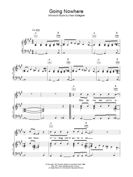 page one of Going Nowhere (Piano, Vocal & Guitar Chords)