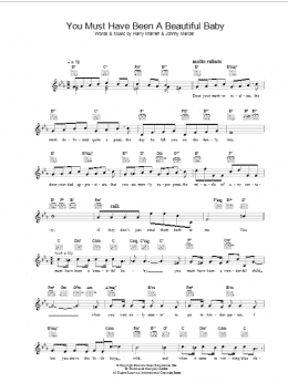page one of You Must Have Been A Beautiful Baby (Lead Sheet / Fake Book)
