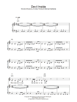 page one of Devil Inside (Piano, Vocal & Guitar Chords)