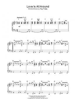 page one of Love Is All Around (Piano Solo)
