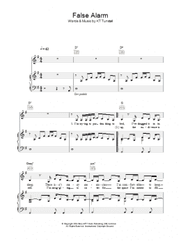 page one of False Alarm (Piano, Vocal & Guitar Chords)