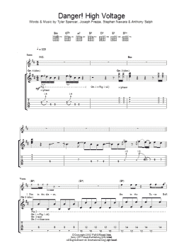 page one of Danger! High Voltage (Guitar Tab)