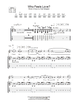 page one of Who Feels Love? (Guitar Tab)
