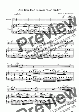 page one of Don Giovanni aria