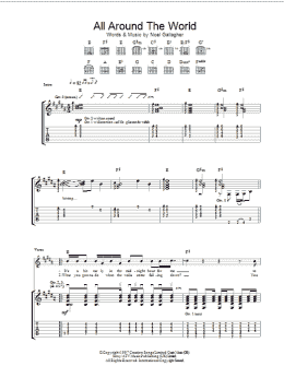 page one of All Around The World (Guitar Tab)