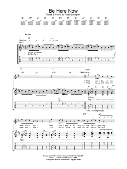 page one of Be Here Now (Guitar Tab)